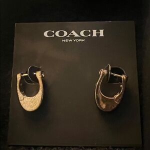 NIB Coach gold & black earrings